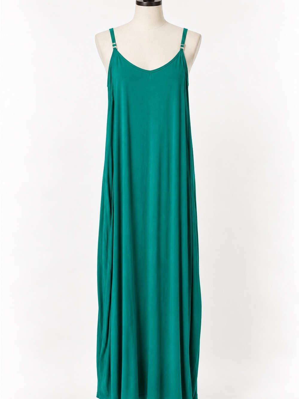 entro Teal Adjustable-Strap Maxi Slip Dress - Picture 1 of 3